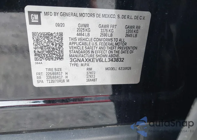 3GNAXKEV6LL343832: 43252883