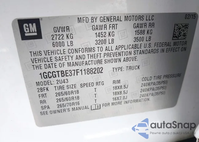 1GCGTBE37F1188202: 43253014