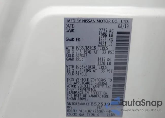 5N1DR2MM4KC652519: 43253062