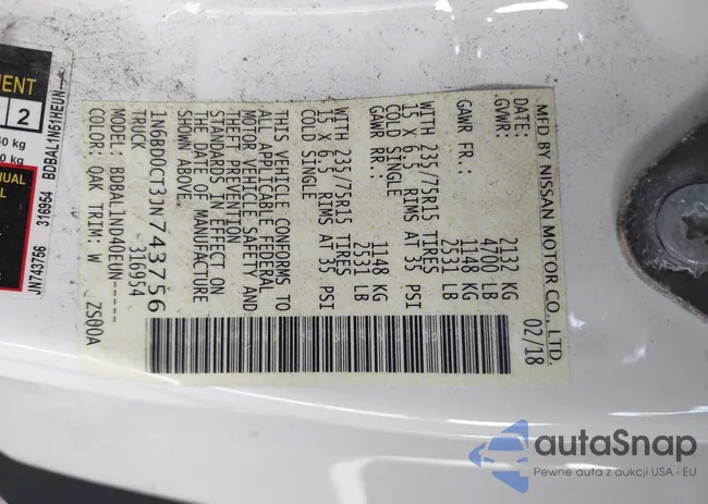 1N6BD0CT3JN743756: 43253089