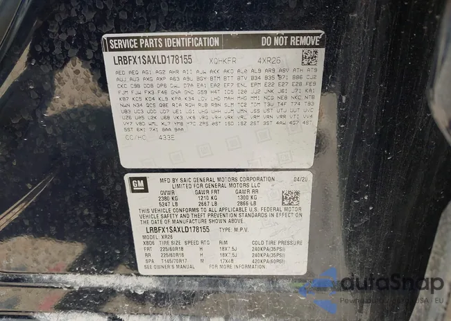 LRBFX1SAXLD178155: 43253118