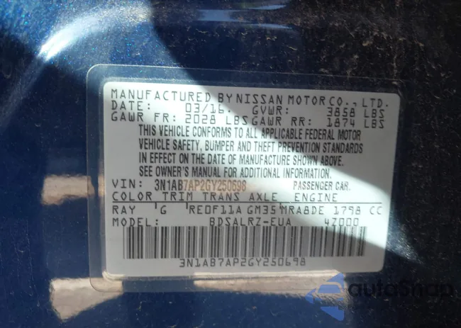 3N1AB7AP2GY250698: 43253445