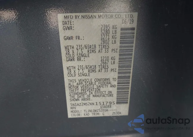 5N1AZ2MS2KN151795: 43252507