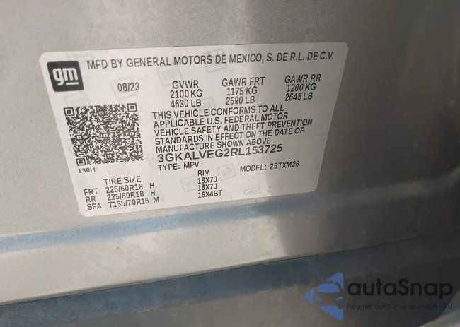 3GKALVEG2RL153725: 43252580