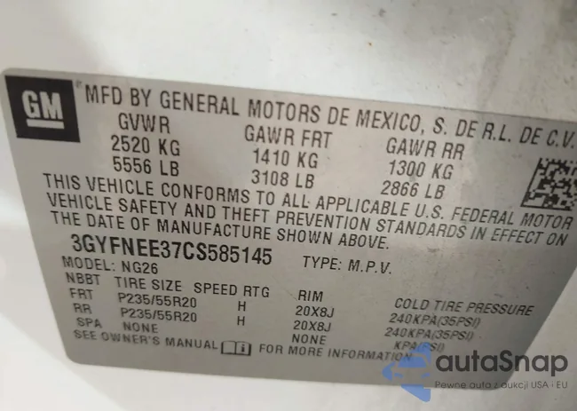 3GYFNEE37CS585145: 43252597