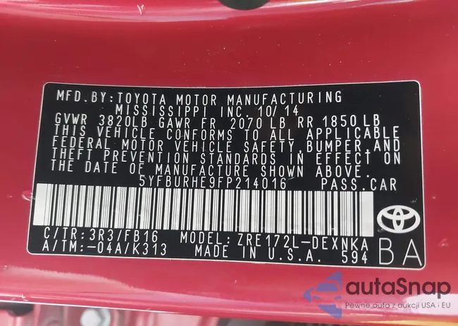 5YFBURHE9FP214016: 43252683