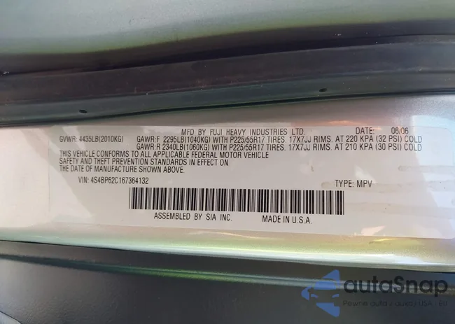 4S4BP62C167364132: 43252711