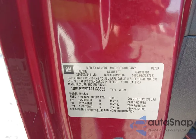 1GKLRMED7AJ133652: 43253913