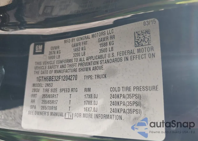 1GTH6BE32F1204270: 43253979