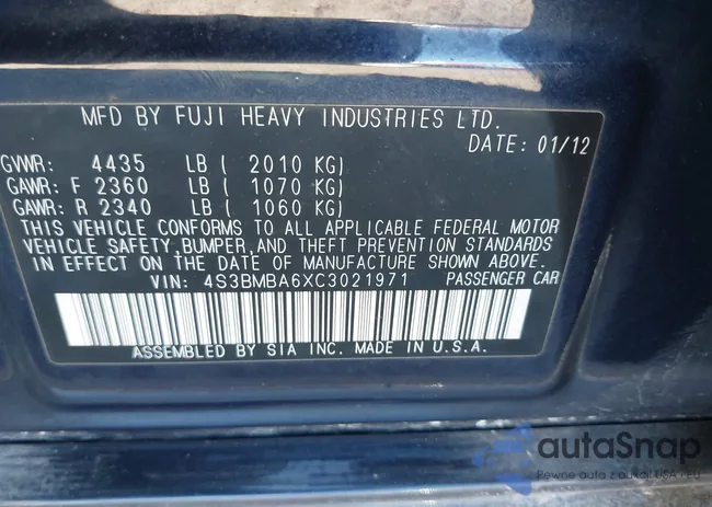 4S3BMBA6XC3021971: 43254032