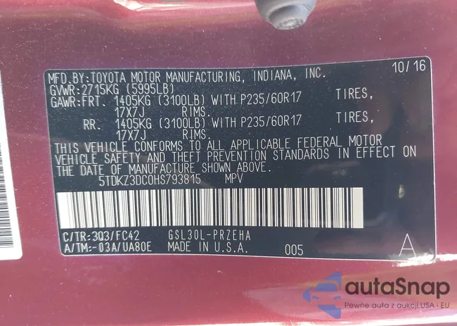 5TDKZ3DC0HS793815: 43254141