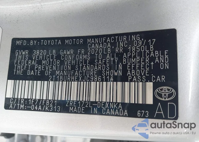 2T1BURHEXJC986114: 43254153