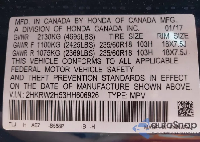 2HKRW2H53HH606926: 43254172