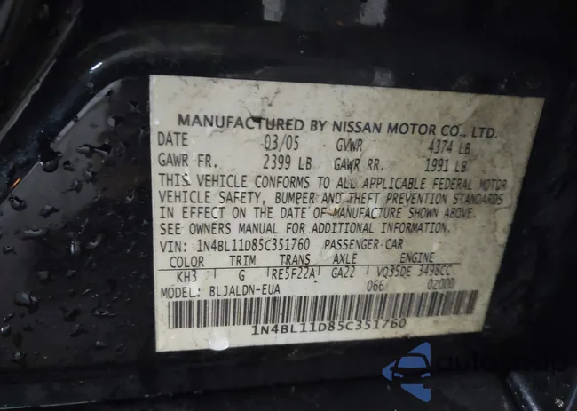 1N4BL11D85C351760: 43254182