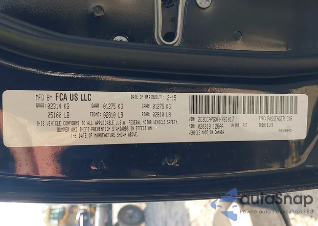 2C3CCAPGXFH781017: 43254242