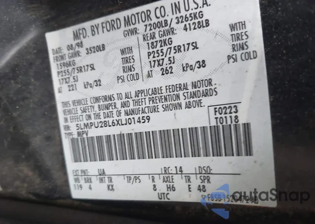 5LMPU28L6XLJ01459: 43254259