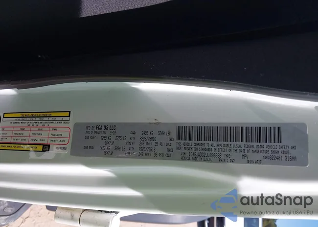 1C4BJWDG2JL890338: 43254339