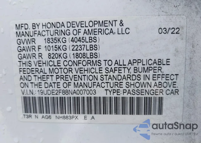 19UDE2F88NA007003: 43253538