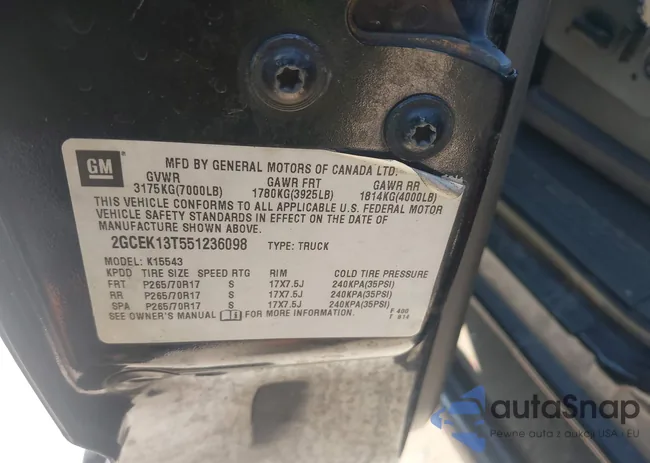 2GCEK13T551236098: 43253566