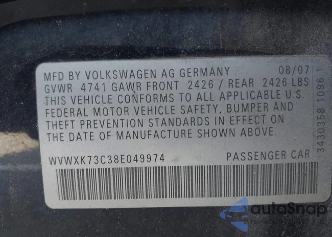 WVWXK73C38E049974: 43253676