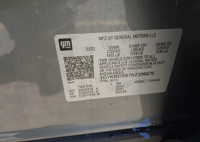 1GYKNCRS7NZ106670: 43253699