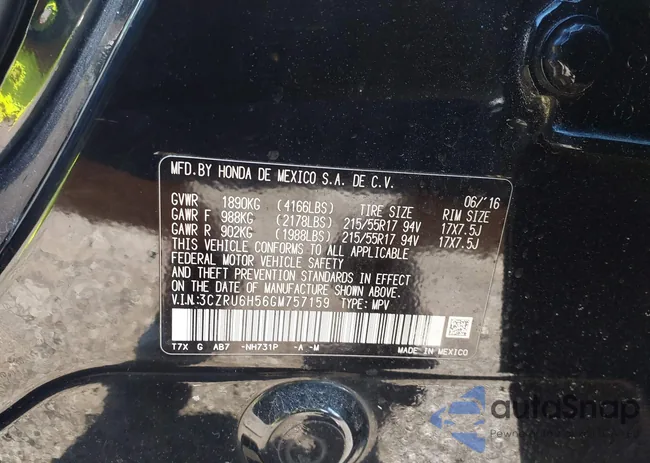 3CZRU6H56GM757159: 43254870