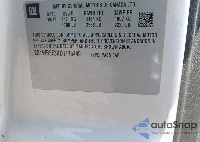 2G1WB5E3XD1173449: 43254915