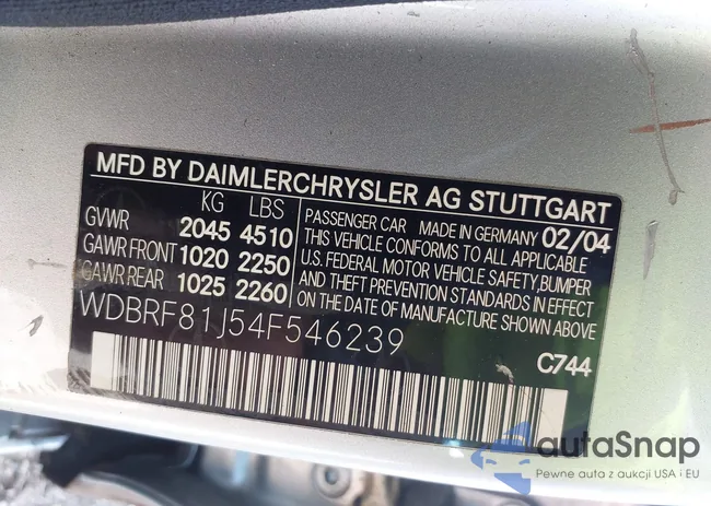 WDBRF81J54F546239: 43255096