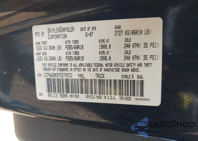 1D7HW28K87S270553: 43255131