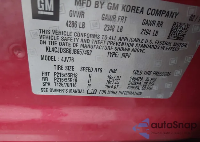 KL4CJDSB8JB657452: 43255156