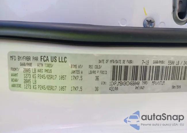 1C4PJMBX3KD468040: 43255158