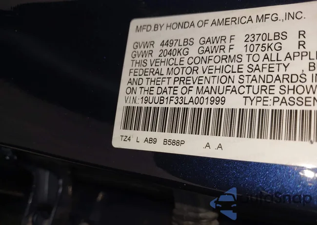 19UUB1F33LA001999: 43255214