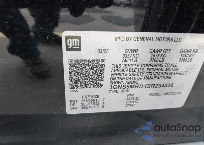 1GNS5MRD4SR234316: 43255218