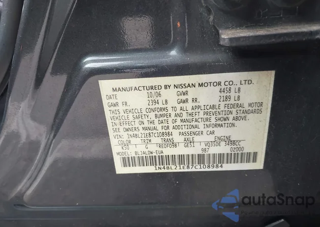 1N4BL21E87C108984: 43255223