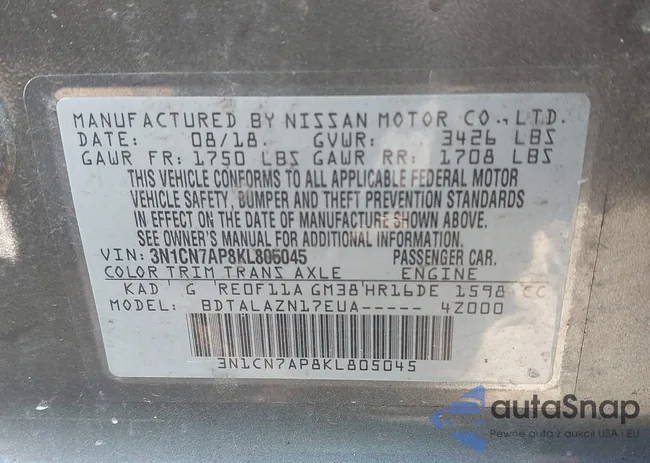 3N1CN7AP8KL805045: 43255239