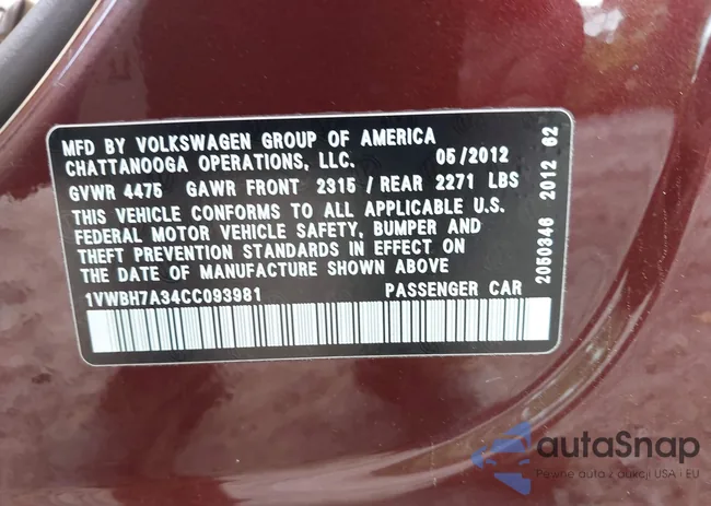 1VWBH7A34CC093981: 43255266