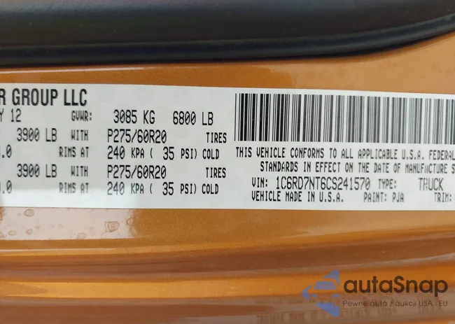 1C6RD7NT6CS241570: 43255332