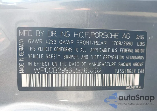 WP0CB29965S765262: 43255359