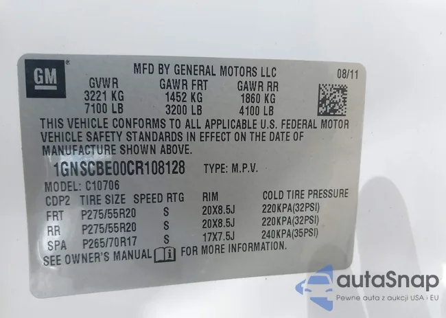 1GNSCBE00CR108128: 43254480