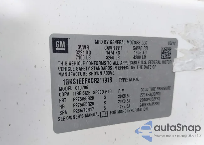 1GKS1EEFXCR317918: 43254497