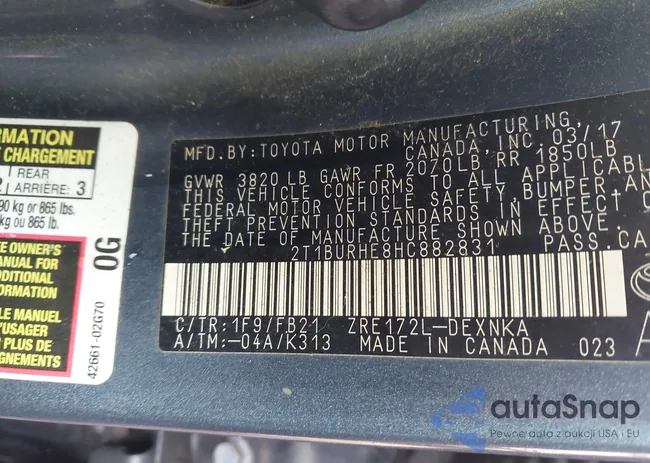 2T1BURHE8HC882831: 43254591