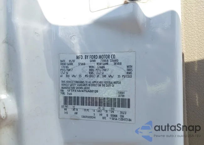 1FTPX14V47NA68126: 43254661