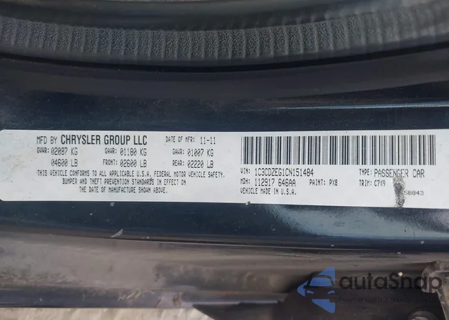 1C3CDZEG1CN151484: 43254673