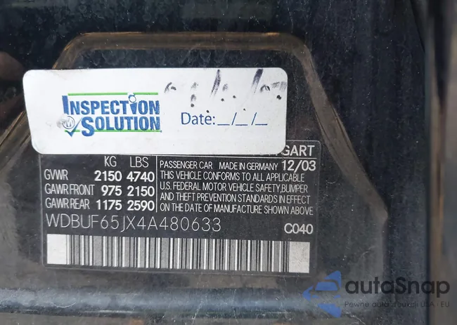 WDBUF65JX4A480633: 43254732