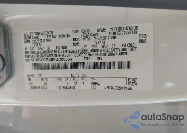 1FMCU9GX8FUC00386: 43254777