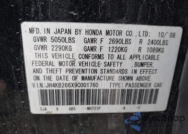 JH4KB266X9C001760: 43255974