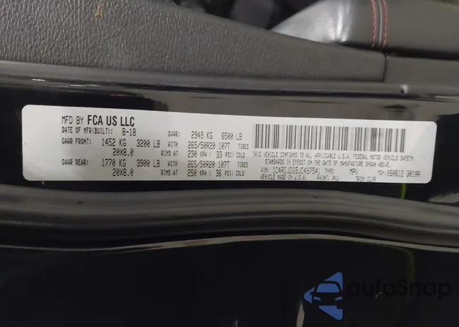 1C4RDJDG5JC497541: 43256016