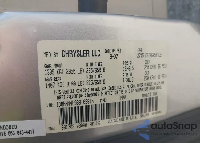 1D8HN44H98B102815: 43256175