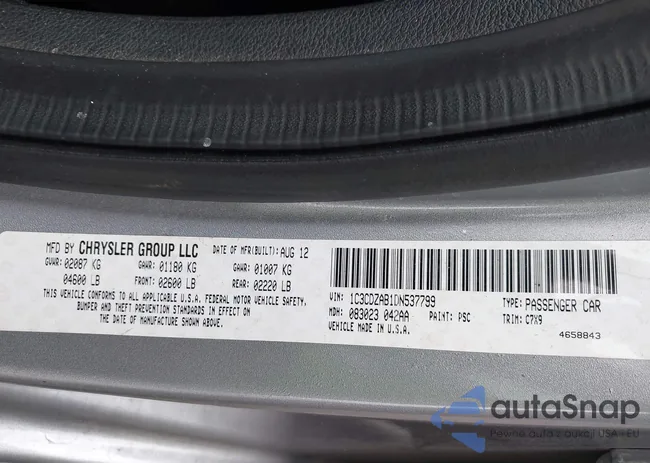 1C3CDZAB1DN537799: 43256190