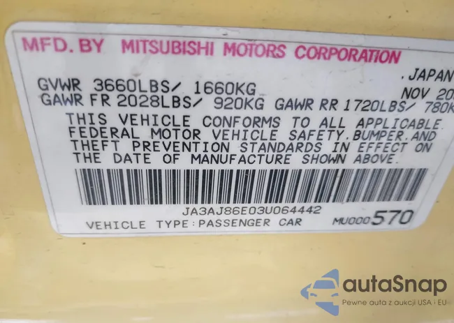 JA3AJ86E03U064442: 43256254